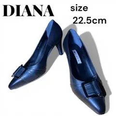 美品✨DIANA レザーパンプス 黒 22.5cm バックル付きハイヒール