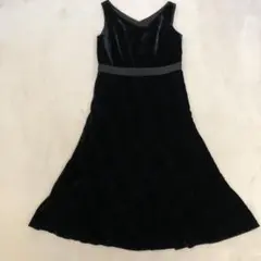 コムサデモード　シルクワンピース　ドレス　ブラック　M