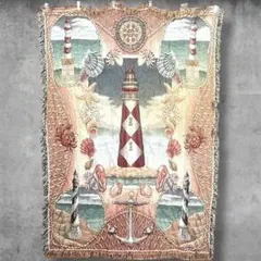 BPiM ビーチ ラグ ビンテージ 古着 灯台 貝殻 シェル 海 タペストリー