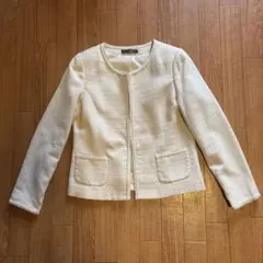 シューラルー美品アイボリー フォーマルジャケットM入学式フォーマル