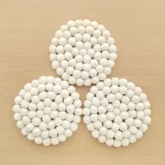 フェルト シンプル 白 コースター 3個