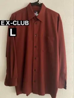 紳士あったかシャツEX-CLUB 長袖 L ボルドー　レッド系　メンズ　エンジ