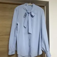 ユニクロ　長袖　リボンシャツ　サイズM