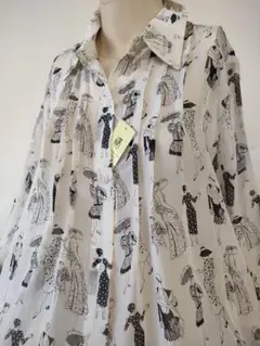 シルク100% 女性プリント長袖シャツ