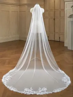 ウェディングベール ロングベール レース刺繍 ブライダル 結婚式 230cm
