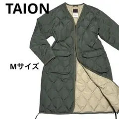 【美品】 TAION キルティング ロング ダウン Mサイズ オリーブ