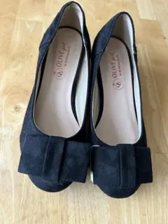 OLIVE girl ブラック フラットシューズ リボン付き