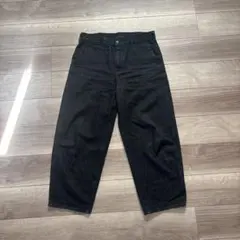 25SS ユニクロ ワイドテーパードジーンズ ブラックM