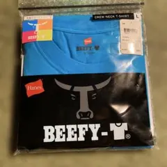 Hanes BEEFY 50周年記念 クルーネックTシャツ Lサイズ　ブルーのサムネイル
