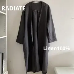 スコットクラブ　RADIATE リネンローブ　ノーカラーリネンロングガウン