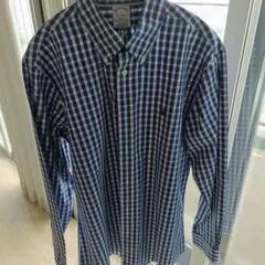 美品 BROOKS BROTHERS 春夏物メンズ 綿100% 長袖シャツ 青系