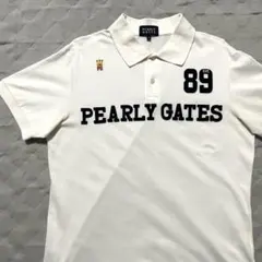 ●パーリーゲイツ●ポロシャツ 5 ホワイト ゴルフ 白 ネイビー系 半袖