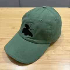 コットン100% オリーブグリーン 鹿刺繍 ベースボールキャップ