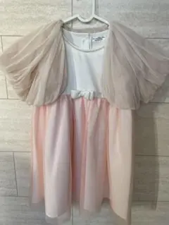 発表会フォーマルドレス　130㎝　ピンク　ホワイト　ボレロセット