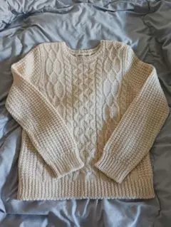 グリーンレーベルリラクシング　ケーブルニット　毛100%