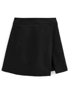 GRLインパン裏地付きラップ風ミニスカート[ai86]ブラック　スコート