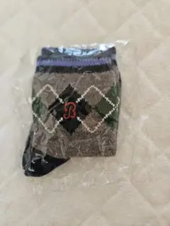 ミキハウス Black Bear アーガイル柄ベビー靴下