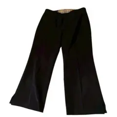 BURBERRY定番ブラックパンツスリット入り 黒 バーバリーゴルフボトム