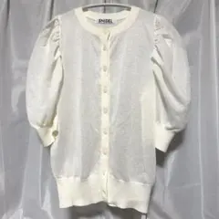 新品【SNIDEL】パフスリーブ シアーカーディガン アイボリー