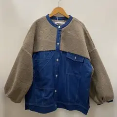 ルピリアン　フリースデニム切替ジャケット デニムブルー/ボアベージュ　　新品