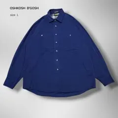 90s OSHKOSH B’GOSHネイビー コットンツイルシャツオーバーサイズのサムネイル