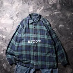 80’s Arrow ネルシャツ オンブレチェック　コットン　レトロ