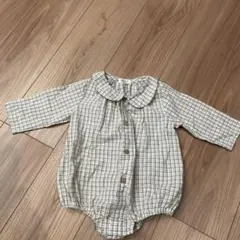 【りんちゃん様専用】韓国子供服milkbalm チェック柄ロンパース 6-12m