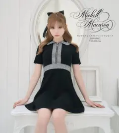 michellMacaron ミシェマカ チェックドッキングフレアミニワンピ