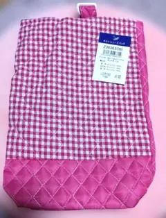 GW記念❕初出品❕ピンク&ホワイト　キルティングシューズバッグ
