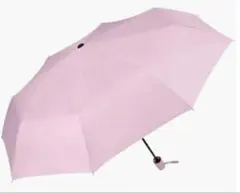 日傘 折りたたみ傘 晴雨兼用 外側ピンク/ホワイト・内側ブラック