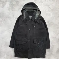 ダウンコート ブラック M フード付き ロング丈 ノームコア 古着 防寒