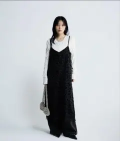 JEANASIS レーストリムサテンキャミワンピース　レオパード