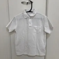 ホワイト ポロシャツ 120サイズ 前ポケット付き