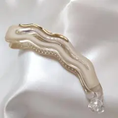 バナナクリップ★ヘアクリップ ヘアアクセサリー 波形デザイン No.f857