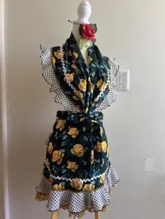 フラメンコ 衣装 エプロン ピキージョ ピンクベージュ 花柄レース