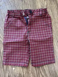 ファミリア赤と緑のチェック柄パンツ サイズ100