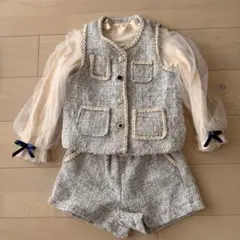 華やか✨キッズ フォーマル セットアップ 120 入学式 卒園式 1度のみ着用