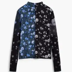 新品】CAROLINA GLASER リボンプリントロングスリーブカットソー
