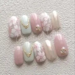 No.2299 現品販売！ネイルチップ　桜/フラワー/ピンク