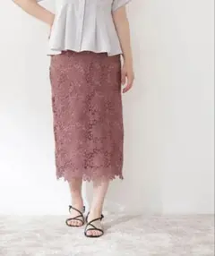 【美品】ケミカルレースロングスカート エヌ ナチュラルビューティーベーシック