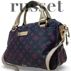 【美品】ラシット　2way ショルダーバッグ　ハンド　ナイロン　ロゴ柄　斜め掛け