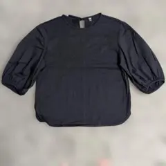 ユニクロ　バックリボンつきTシャツ サイズS ブラック