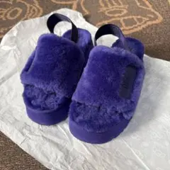 UGG サンダル ピンク レオパード 23cm もこもこ ファー - メルカリ