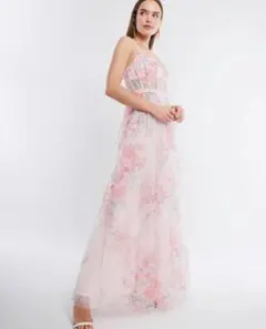 美品♡BCBGmaxazria 花柄　コルセット　ワンピース　細身Mサイズのサムネイル