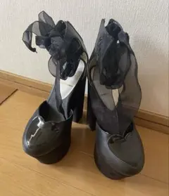 merry jenny レースアップヒールサンダル ブラックのサムネイル