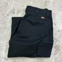 Dickies ワークパンツ レギュラーストレート W38 ブラック 無地 古着