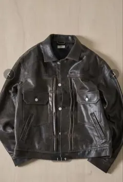 YOKE Cracked Leather Trucker Jacket サイズ2