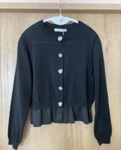 DoCLASSE ビジューボタン 長袖カーディガン ブラックのサムネイル