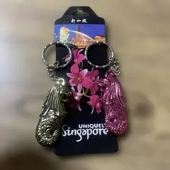 シンガポール★マーライオンデザイン。キーホルダーセット