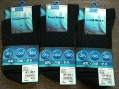 新品 　GUNZE Cool Next ソックス 3足 25-27cm　ブラック
